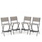 Costway Set of 4 Outdoor Bar Chair Folding Bar Height Stool with Metal Frame Blue/Coffee